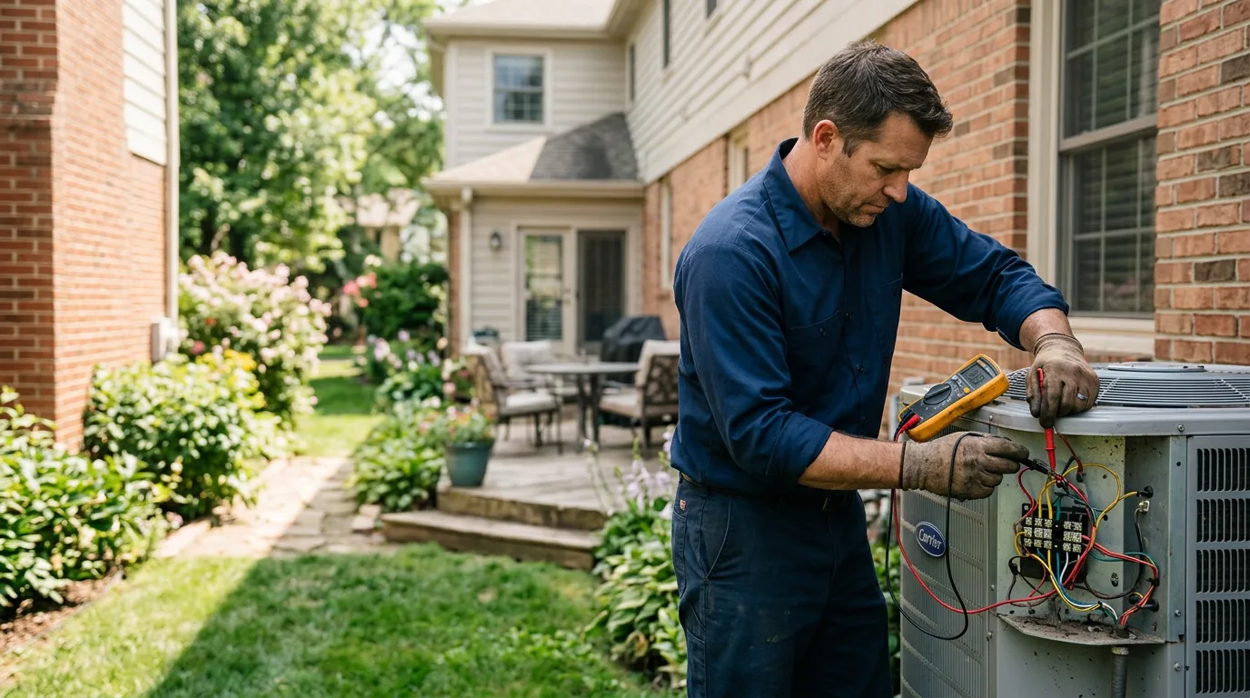 HVAC technician working near Holcomb, IL